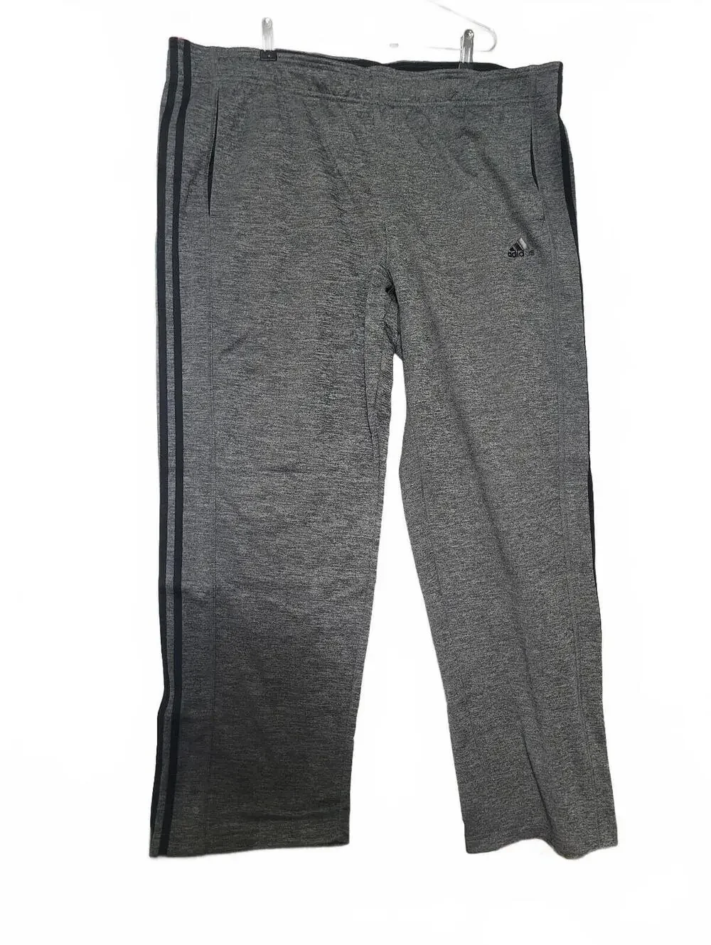 Adidas Climawarm Gray 2XL Track Pants with Black Stripes
